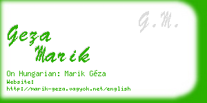 geza marik business card